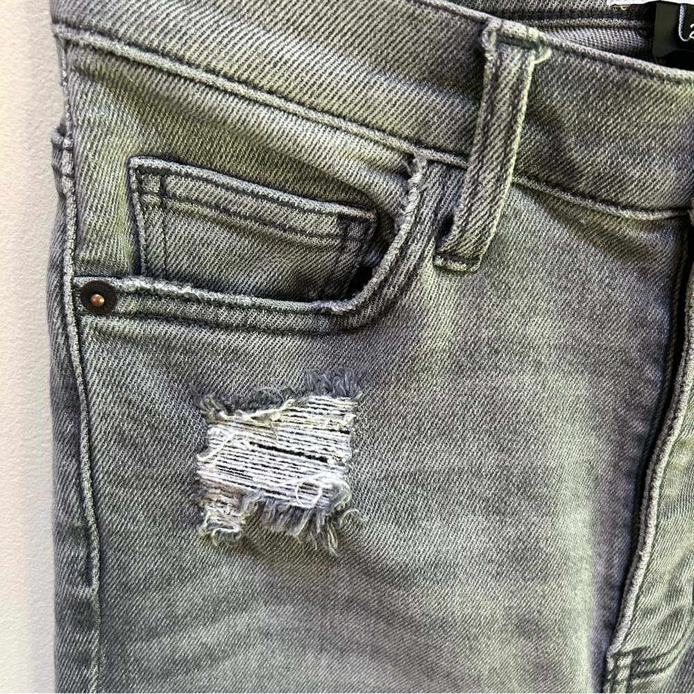 Current/Elliott ~Women’s Ultra High Waist Skinny Jeans Gray Fade Out Destroy 27 - Picture 5 of 16